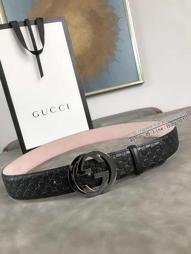 Gucci經典皮帶 古奇雙G拋光腰帶 411924  jjp2066
